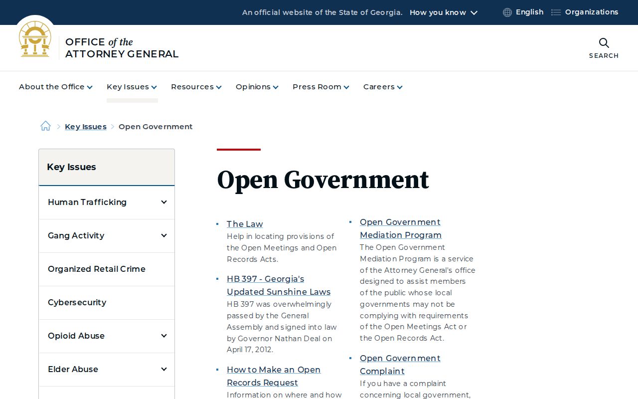 Marion County criminal history Georgia open government guidance