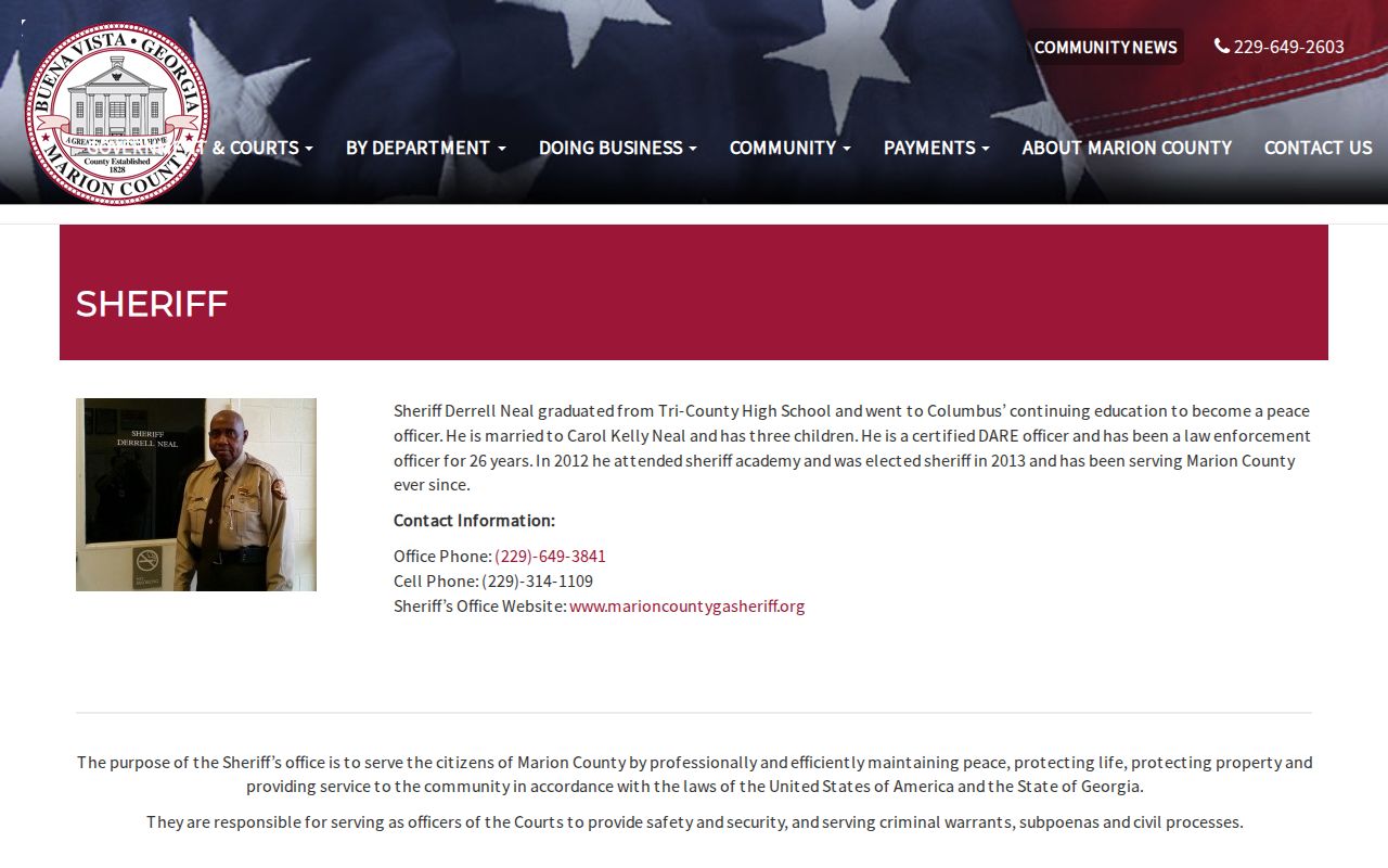 Marion County arrest history official sheriff profile